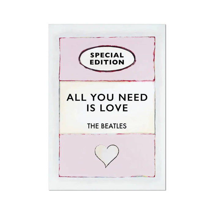 Beach House Art | All You Need is Love (Pink) | Lyric Book Cover Art Print - Unframed