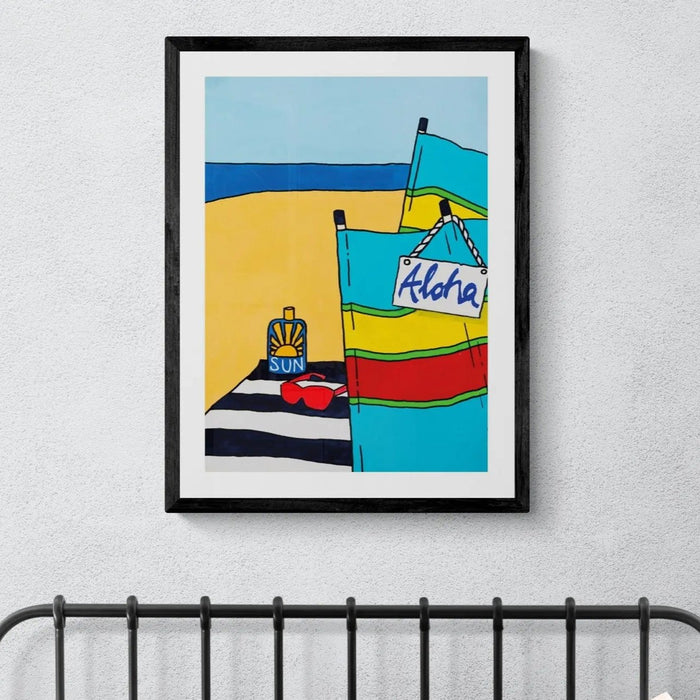 Aloha: Colourful Coastal Art - Framed - Beach House Art