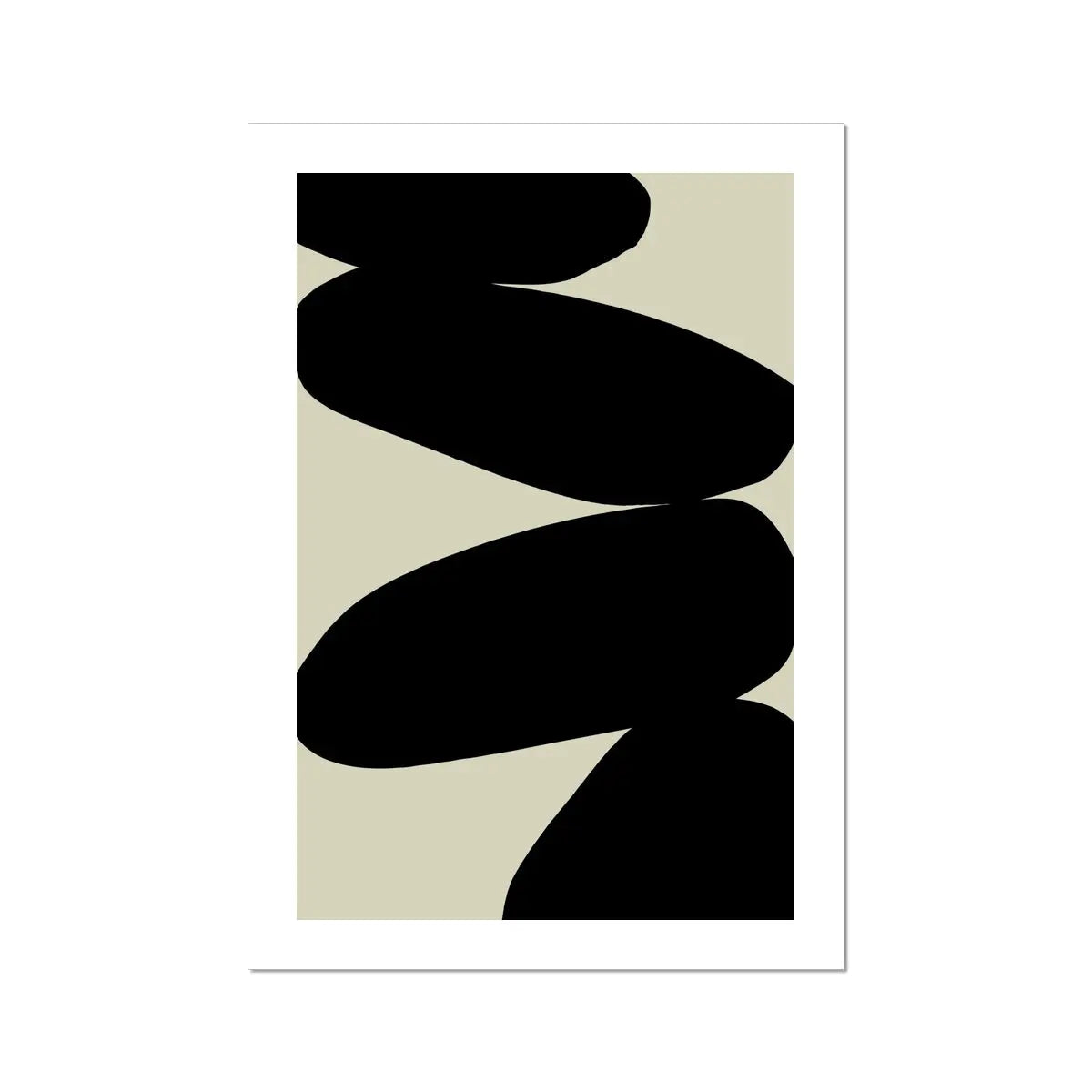 Balancing Stones Art Print | Abstract Scandi Wall Art - Black and Beige Unframed Wall Art