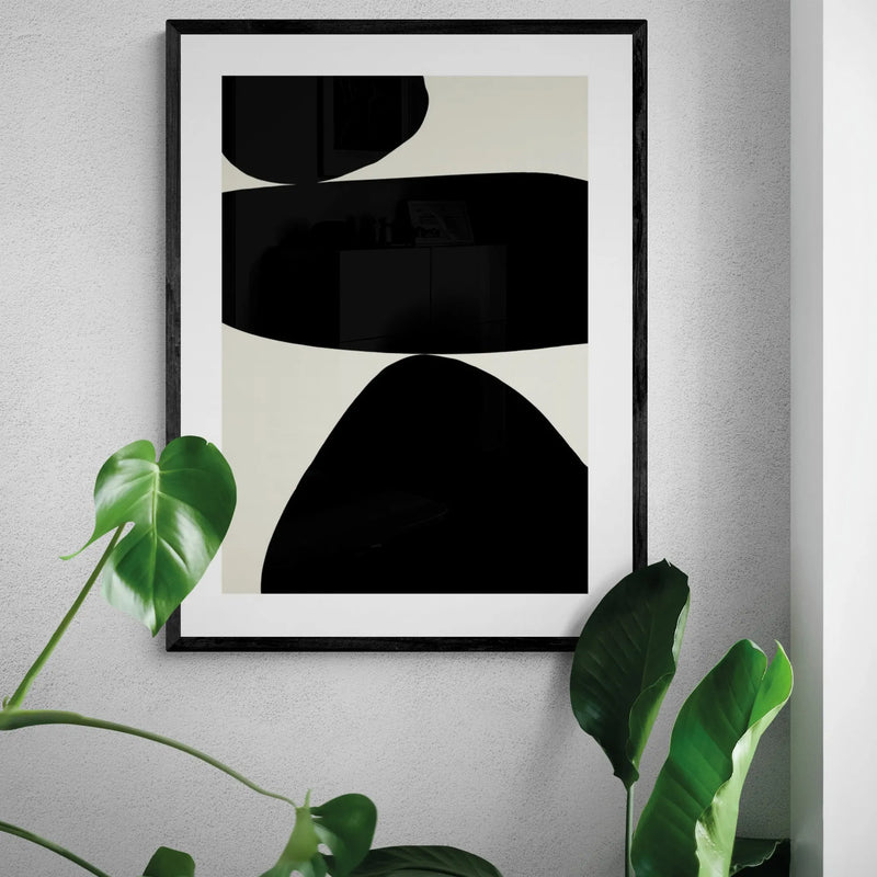 Balancing Stones No 2 (Abstract Wall Art) - Framed - Beach House Art