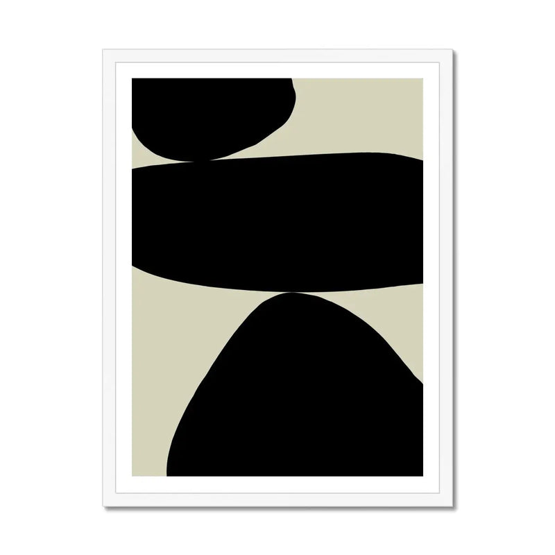 Balancing Stones No 2 (Abstract Wall Art) - Framed - Beach House Art