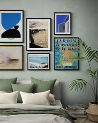 Bay of Yachts - Modern Coastal Art - Framed - Beach House Art