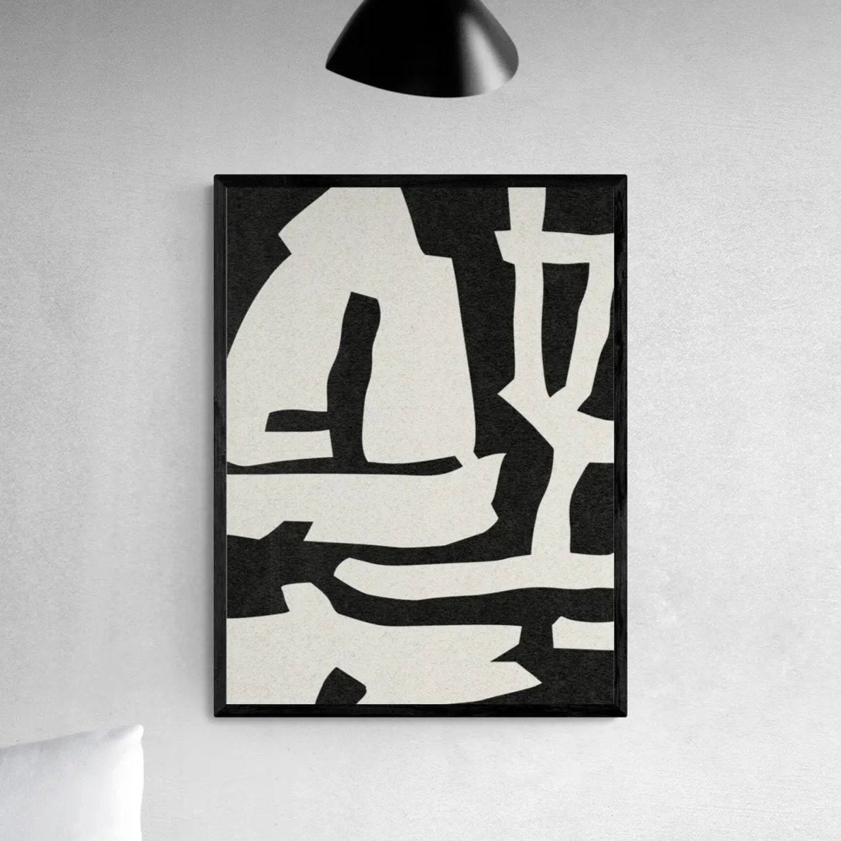 Black Abstract Coast No 1 - Unframed Print Wall Art 18.00 Beach House Art