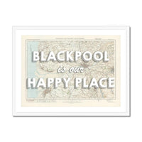 Blackpool is our Happy Place | Map Print of Blackpool | Map Art - Framed Wall Art