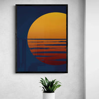 Blazin' Sunset - Graphic Wall Art - Framed - Beach House Art