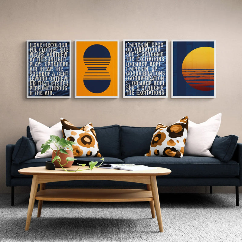 Blazin' Sunset - Graphic Wall Art - Unframed - Beach House Art