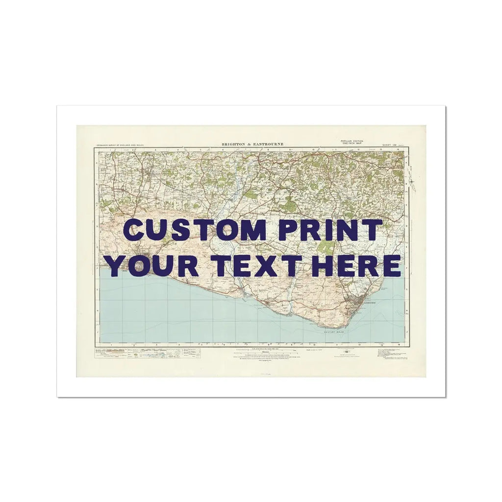 Brighton Blueprint Street Map, Brighton Colour Map Prints Poster