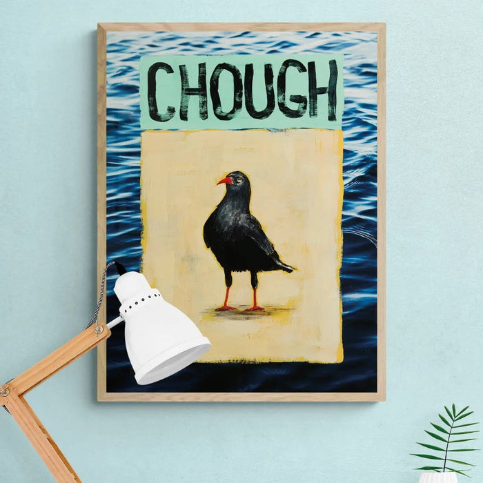 Chough: A Coastal Sea-bird - Framed Art Print Wall Art 45.00 Beach House Art