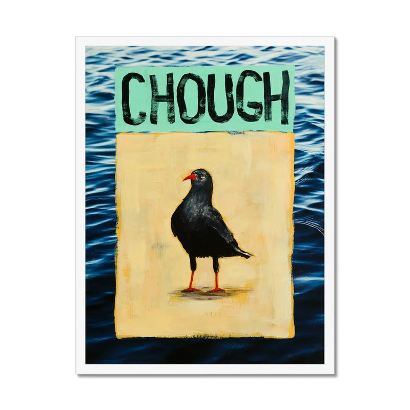 Chough: A Coastal Sea-bird - Framed Art Print Wall Art 45.00 Beach House Art