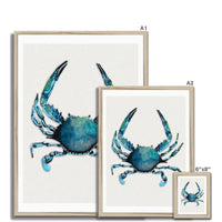 Crab Painting Print | Watercolour Shellfish Art - Framed Wall Art