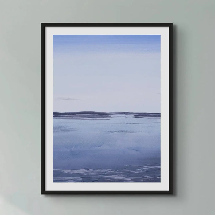 a beach painting across the bay towards Padstow North Cornwall at sunrise - framed coastal art print