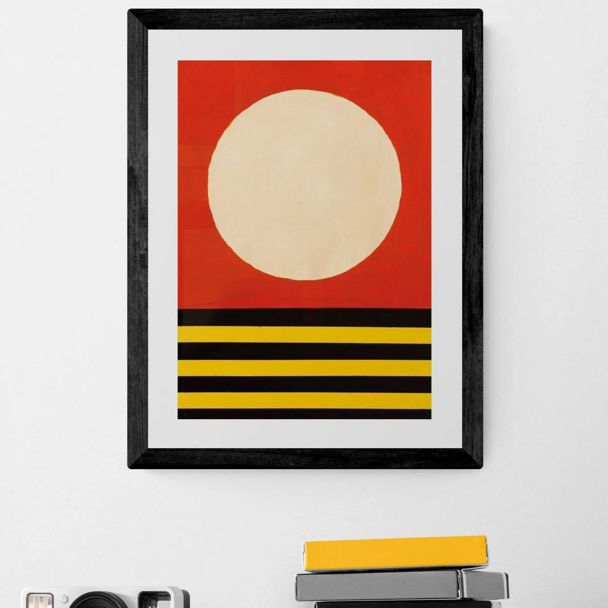 Deco Sunset - Modern Coastal Art - Framed - Beach House Art