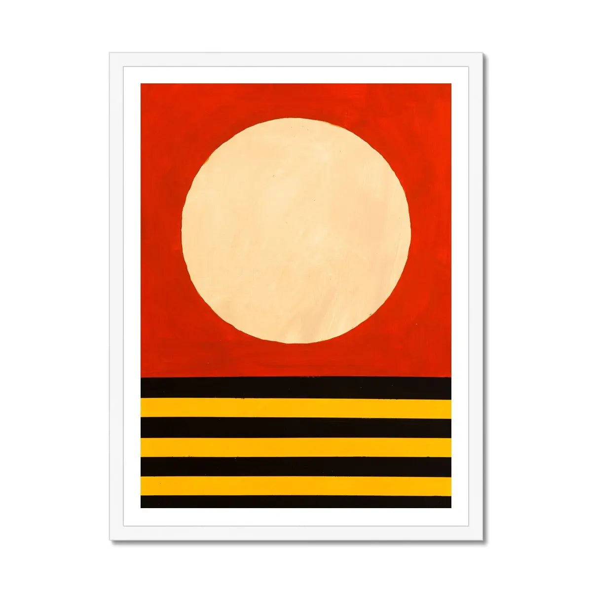 Deco Sunset - Modern Coastal Art - Framed - Beach House Art