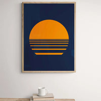 Disco Sunset - Graphic Wall Art - Framed - Beach House Art