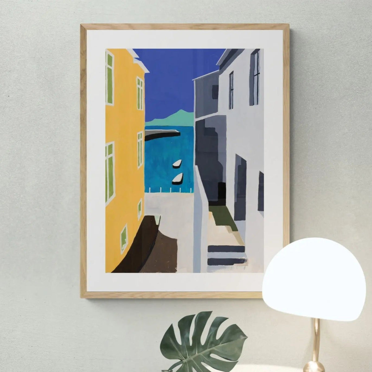 Fish Street: Colourful Coastal Art Print - Framed Wall Art- St Ives Art Print