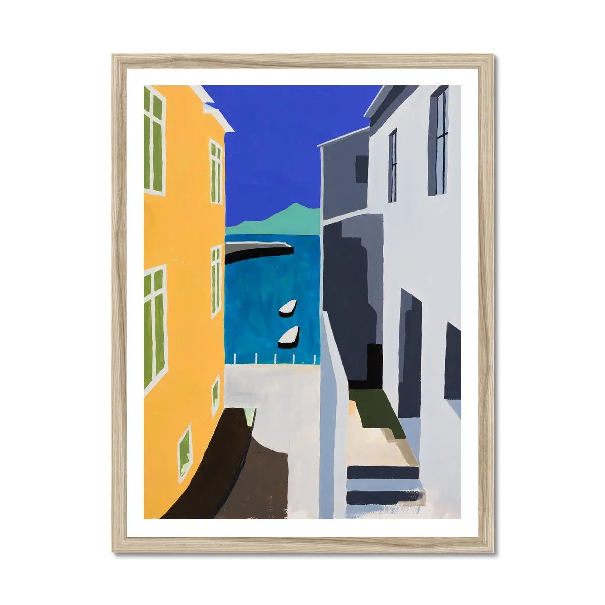 Fish Street: Colourful Coastal Art Print - Framed Wall Art- St Ives Art Print