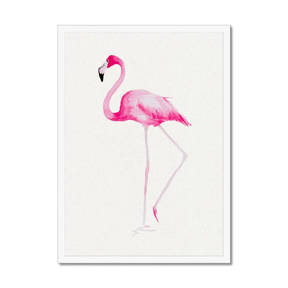 Flamingo Art Print No 2 (Flamingo Wall Art) - Framed