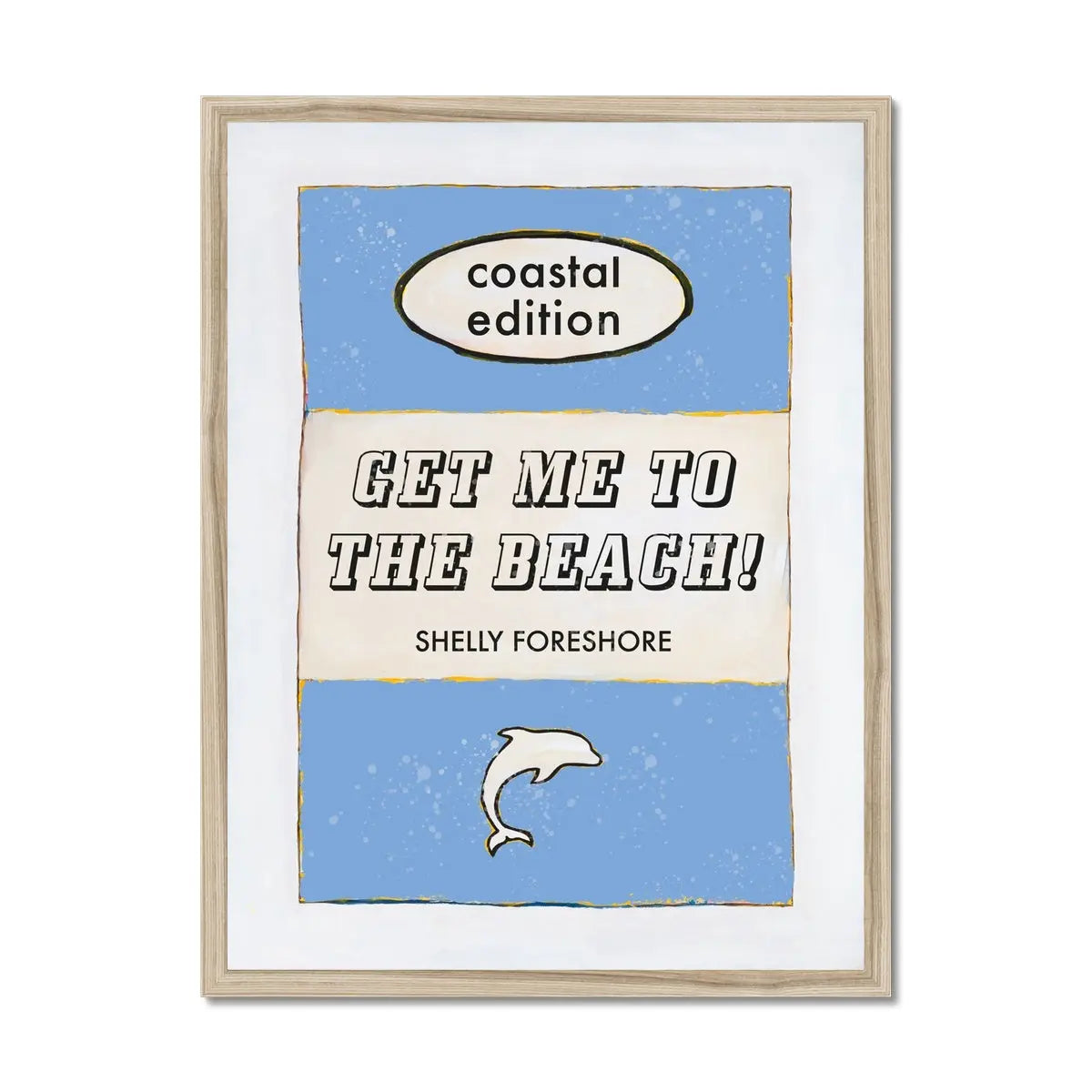 Get Me To The Beach Coastal Art Print | Vintage Book Poster Art - Framed Wall Art