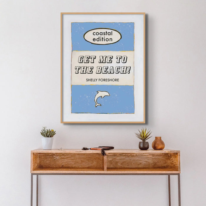 Get Me To The Beach Art Print | Vintage Book Art Poster - Unframed Wall Art