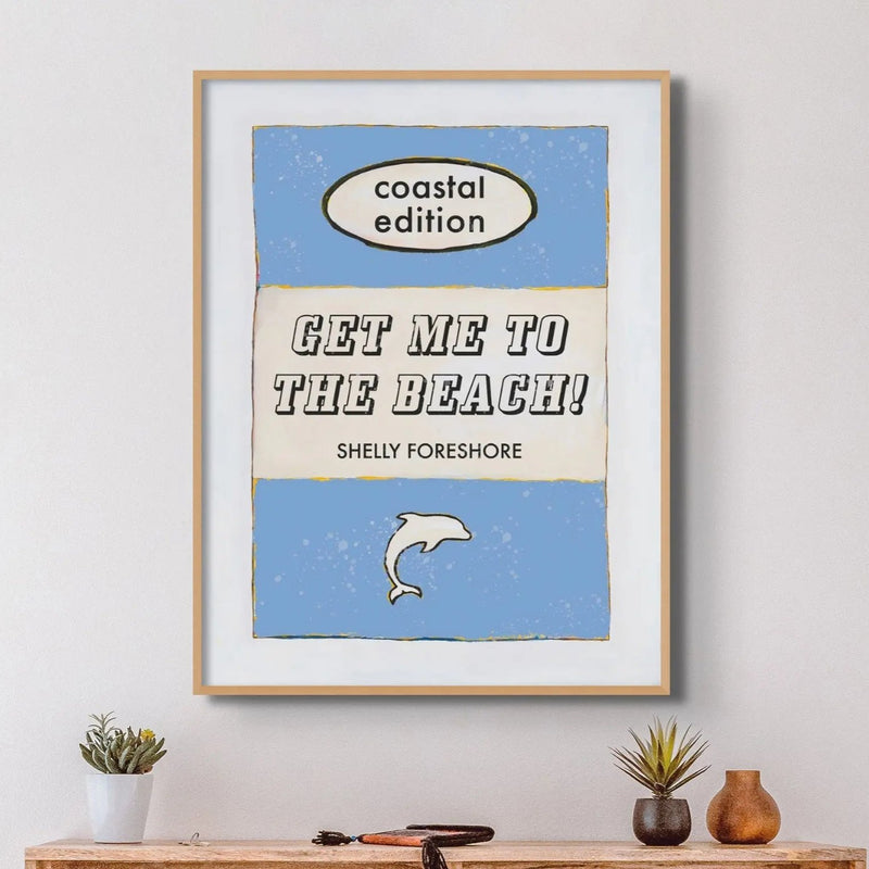 Get Me To The Beach Art Print | Vintage Book Art Poster - Unframed Wall Art