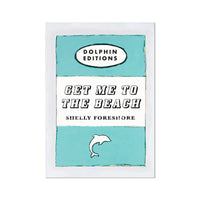 Get Me to the Beach Vintage Book Cover Art Print in aqua blue green - Unframed