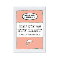 Get Me to the Beach Vintage Book Cover Art Print in peach colour - Unframed