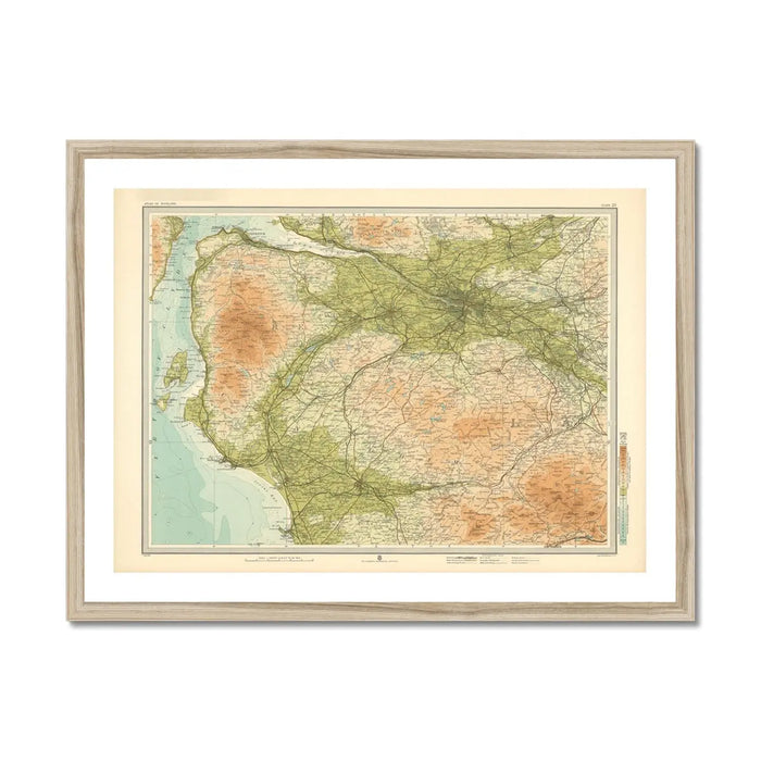 Glasgow Vintage Map Print | Map Print of Glasgow - Framed Wall Art