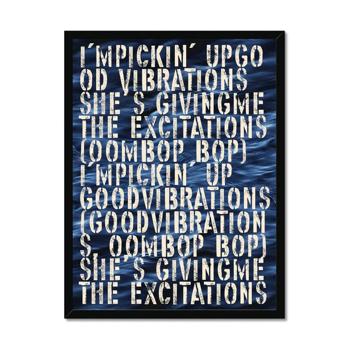 Good Vibrations No 1: Typography Art Print - Framed - Beach House Art