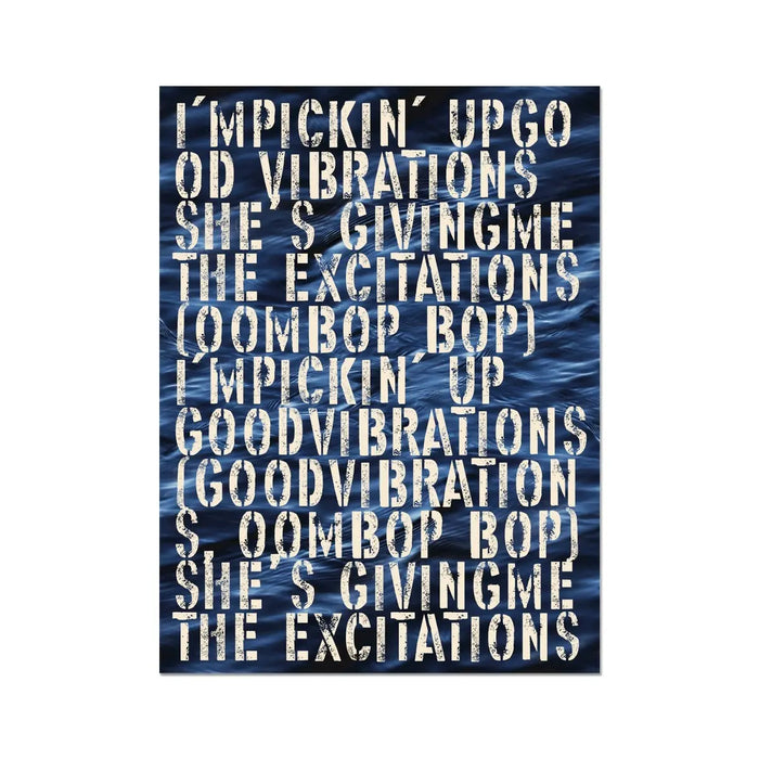 Good Vibrations No 1: Typography Art Print - Unframed - Beach House Art