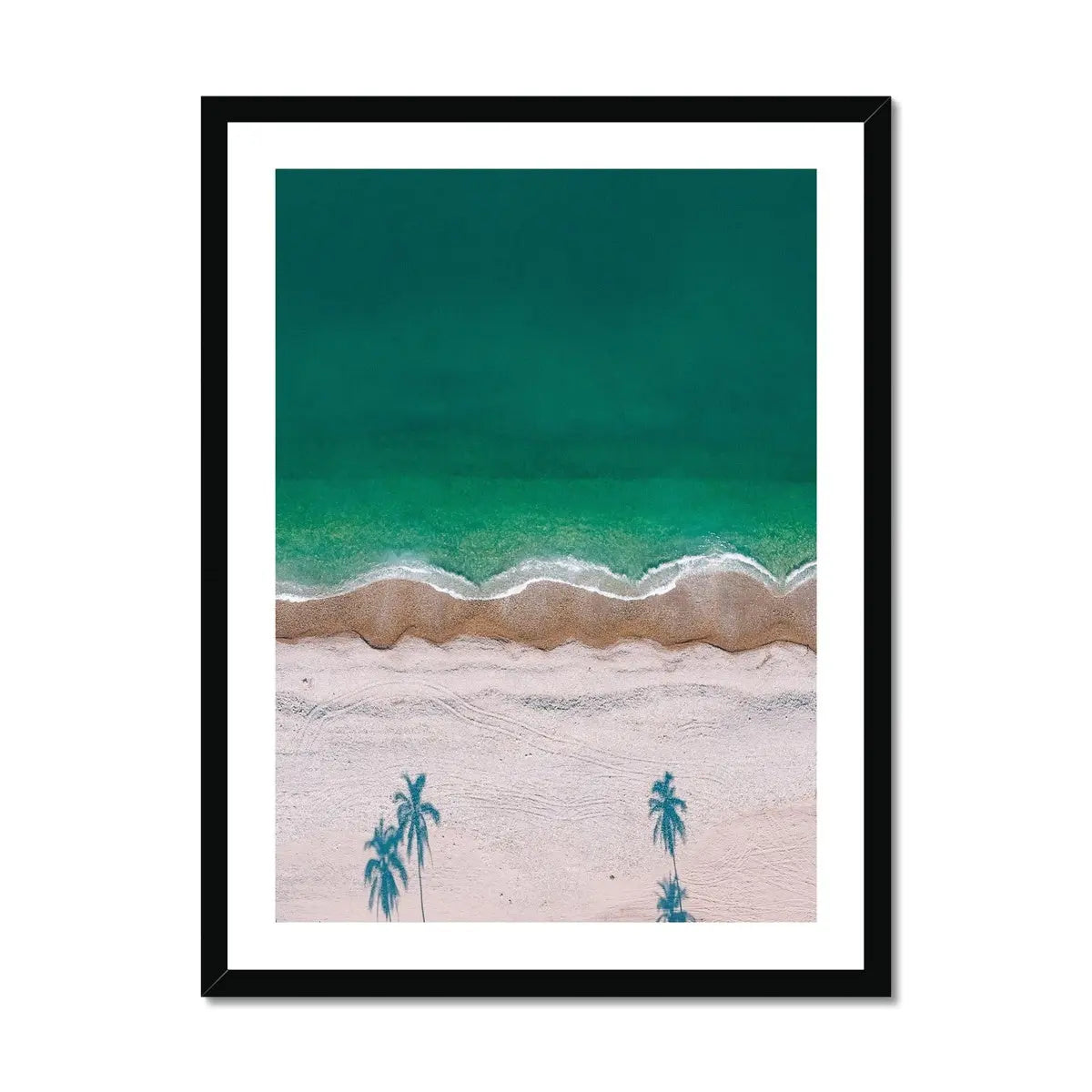 Happy Beach (Aerial Beach Photography) - Framed - Beach House Art