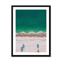 Happy Beach (Aerial Beach Photography) - Framed - Beach House Art