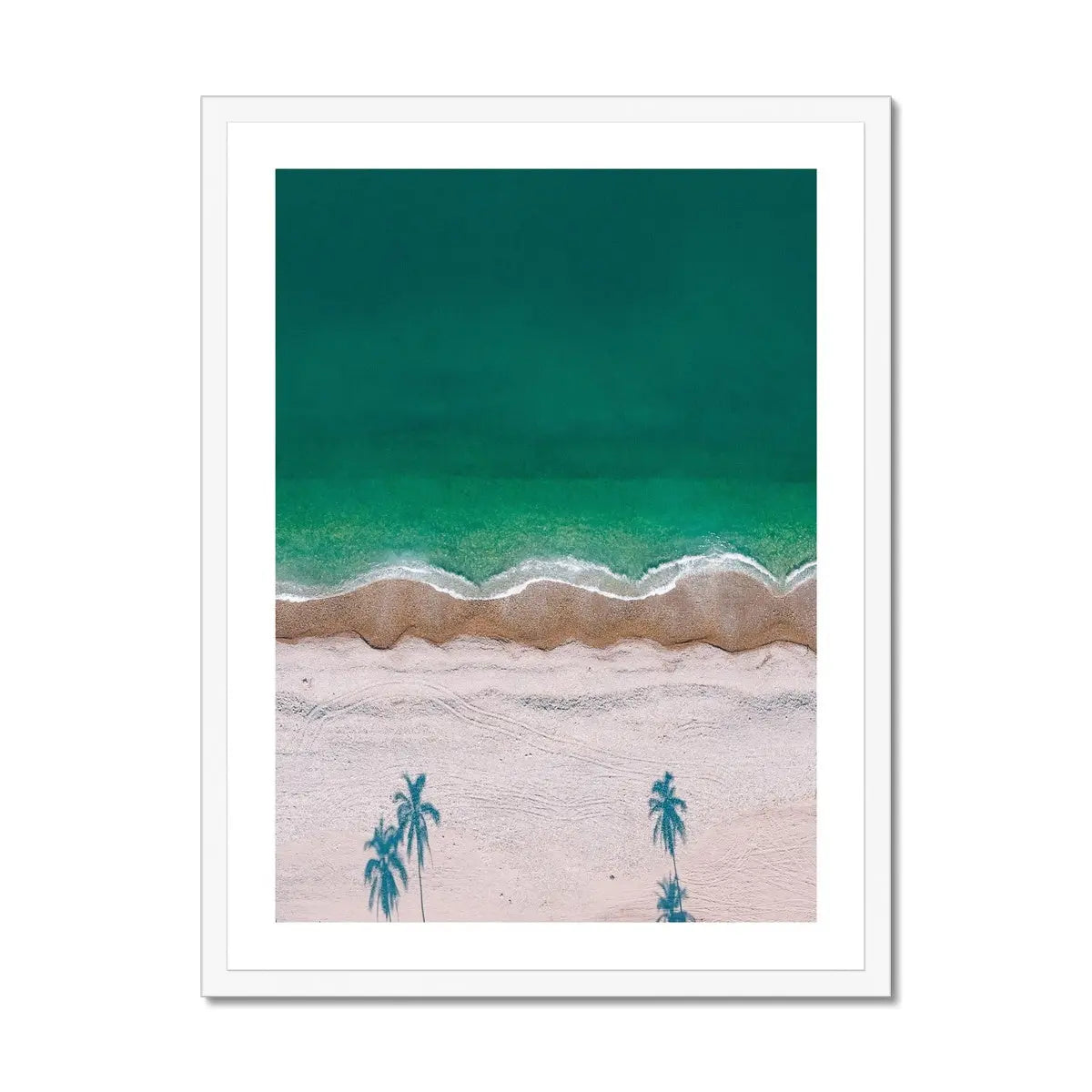 Happy Beach (Aerial Beach Photography) - Framed - Beach House Art