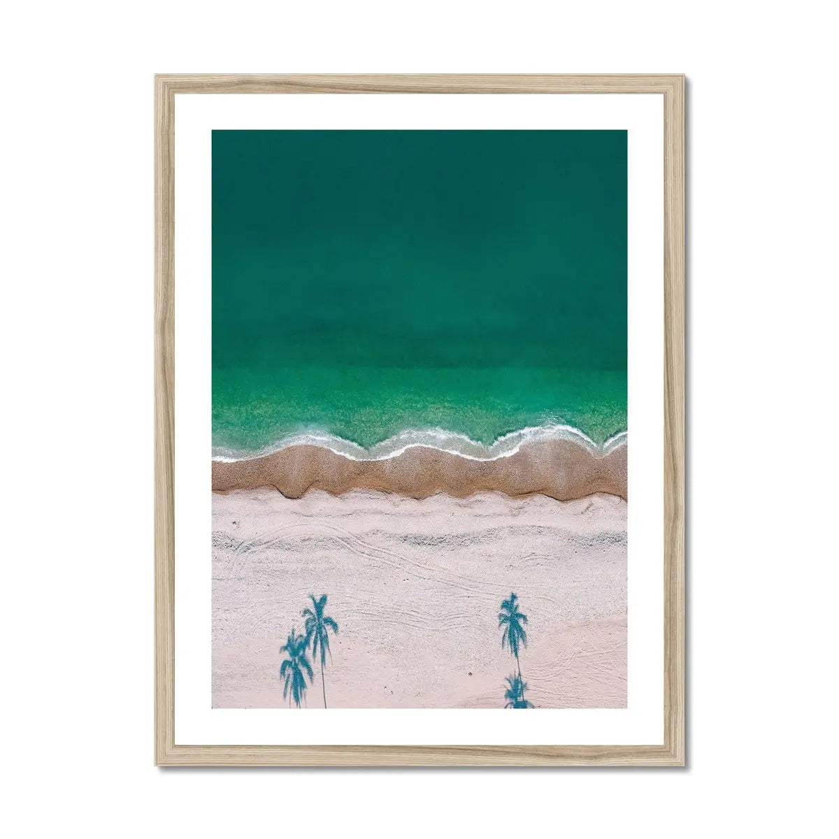 Happy Beach (Aerial Beach Photography) - Framed - Beach House Art