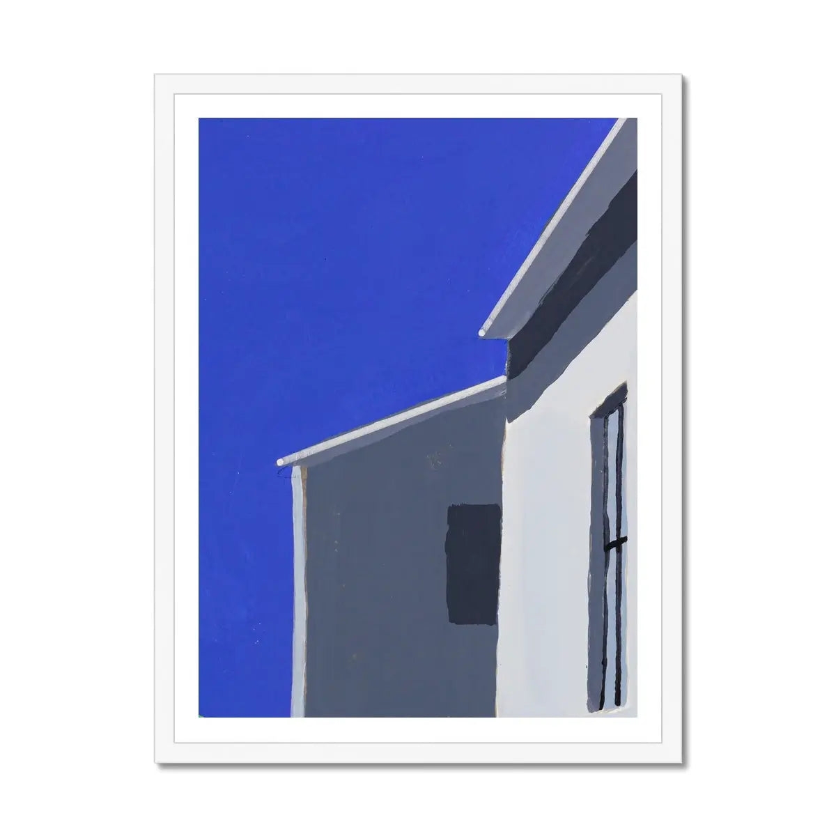 Harbour Rooftop: Colourful Coastal Art - Framed - Beach House Art