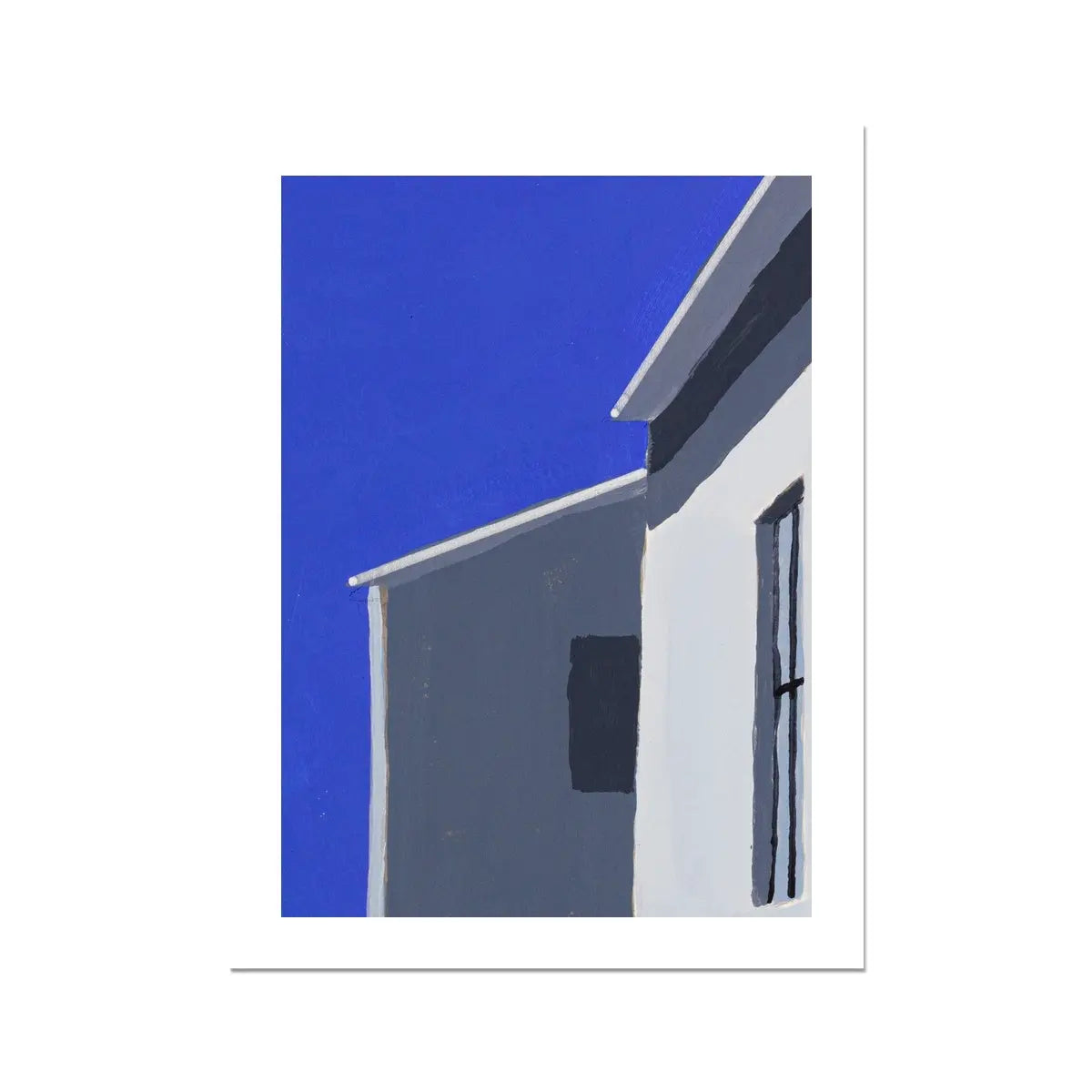 Harbour Rooftop: Colourful Coastal Art - Unframed - Beach House Art