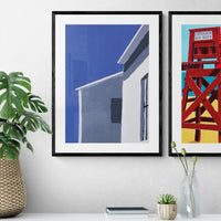 Harbour Rooftop: Colourful Coastal Art - Unframed - Beach House Art