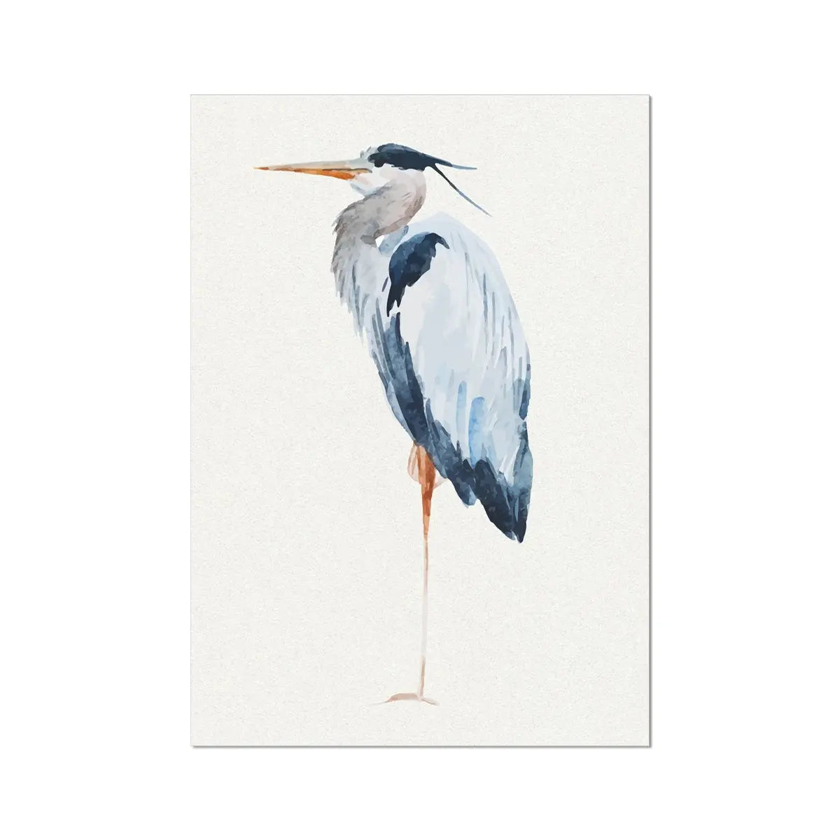 Heron Resting Print | Heron Painting - Vintage Bird Art - Unframed Wall Art 