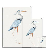 Heron Walking Print | Vintage Bird Art - Unframed Wall Art 