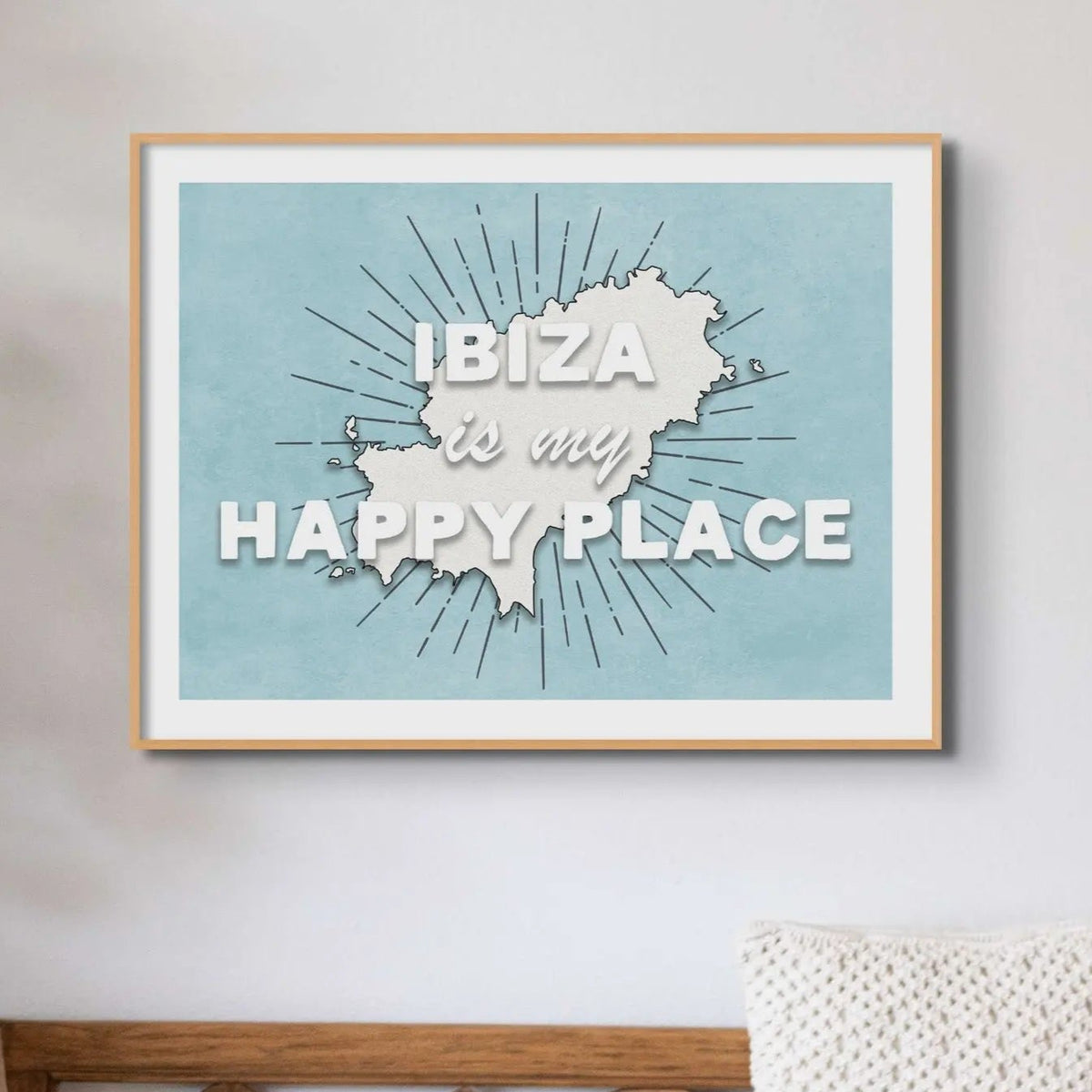 Map Print Of Ibiza | Ibiza is my Happy Place Map - Unframed