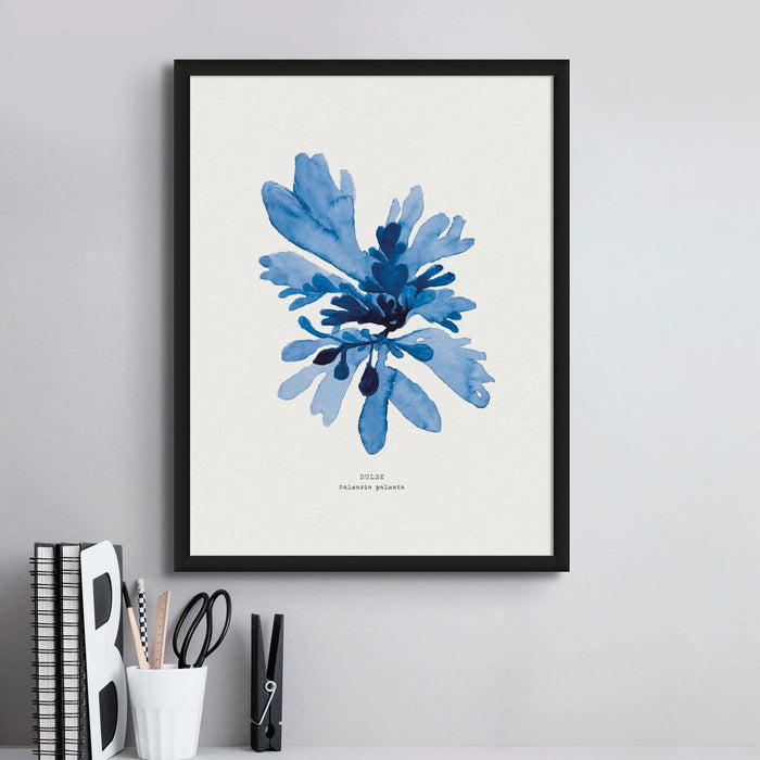 Indigo Seaweed Print Wall Art (Dulse No.1) - Unframed - Beach House Art