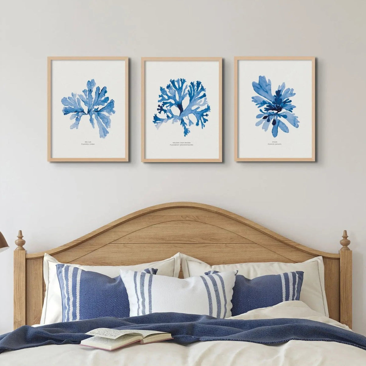 Indigo Seaweed Print Wall Art (Dulse No.1) - Unframed - Beach House Art