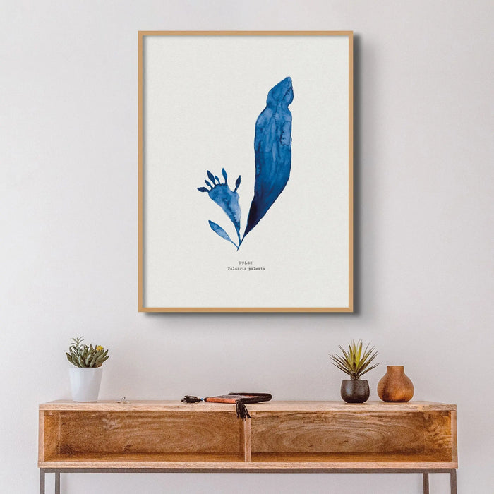 Indigo Seaweed Print Wall Art (Dulse No.3) - Unframed - Beach House Art