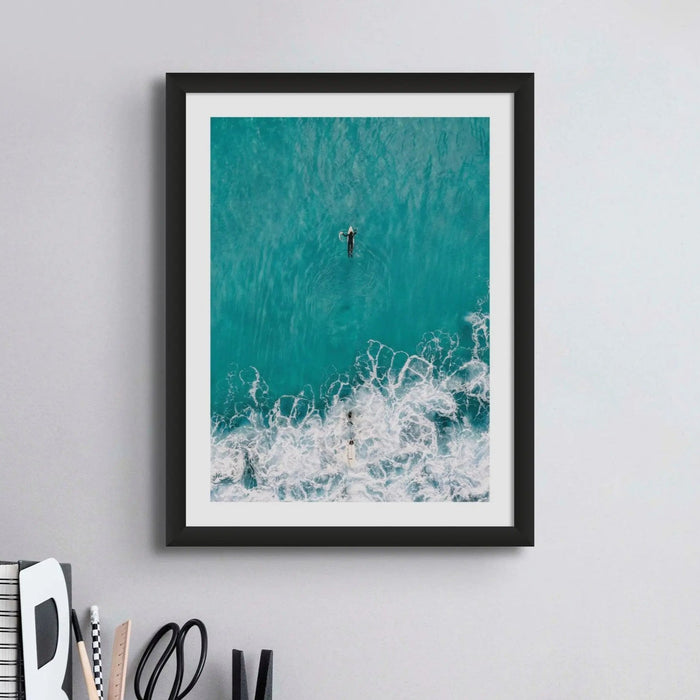 Jade Surfer (Aerial Beach Photography) - Framed - Beach House Art