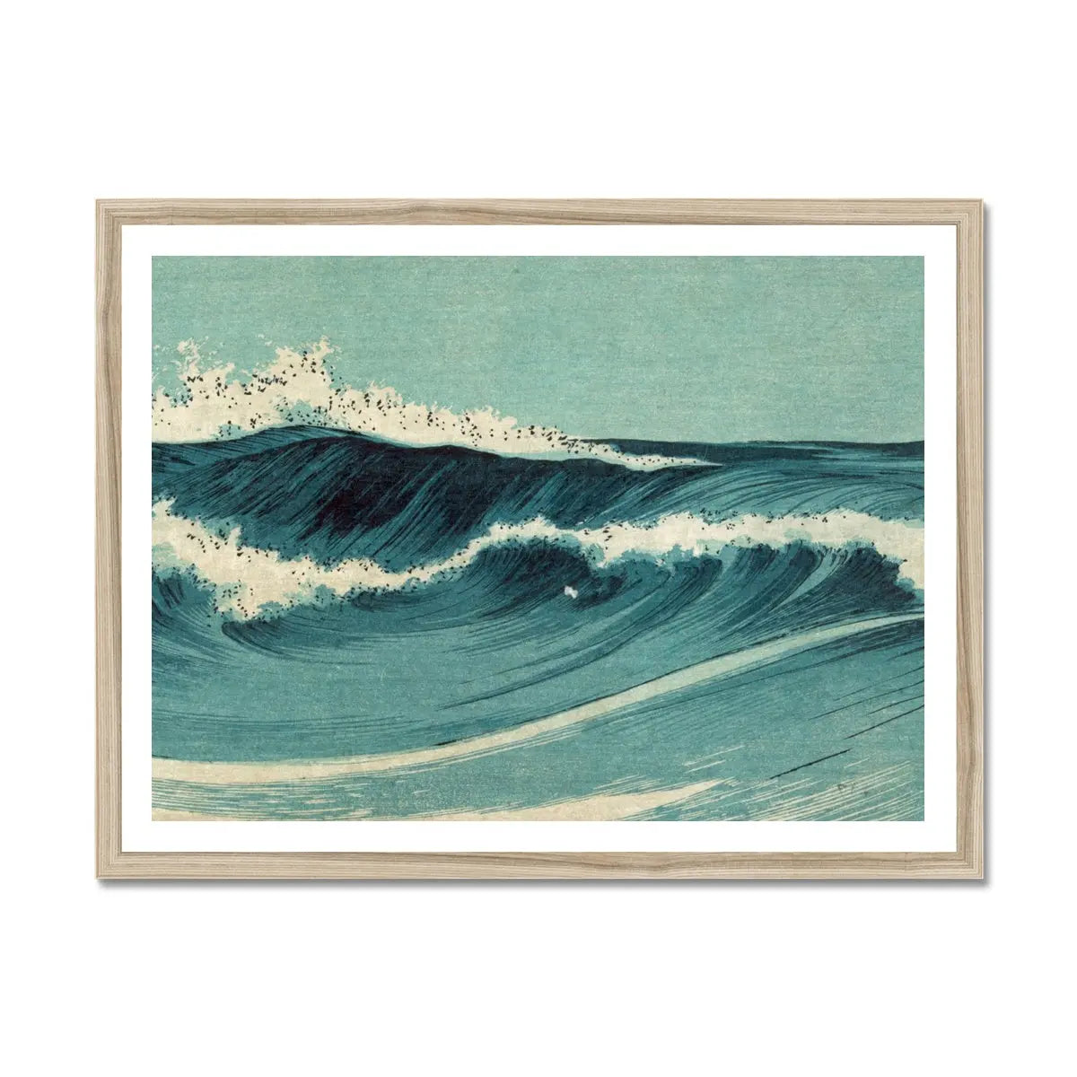 Japanese Woodblock Wave No 1 - Framed Print Wall Art 45.00 Beach House Art