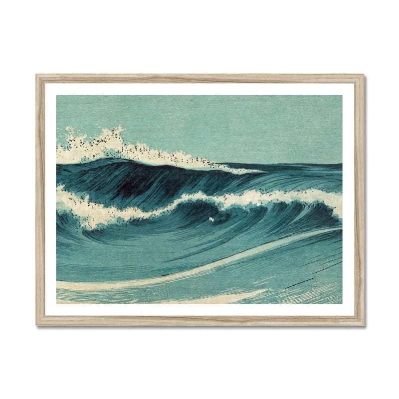 Japanese Woodblock Wave No 1: Vintage Japanese Print - Framed Print ...