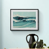 Japanese Woodblock Wave No 1 - Unframed Print Wall Art 18.00 Beach House Art