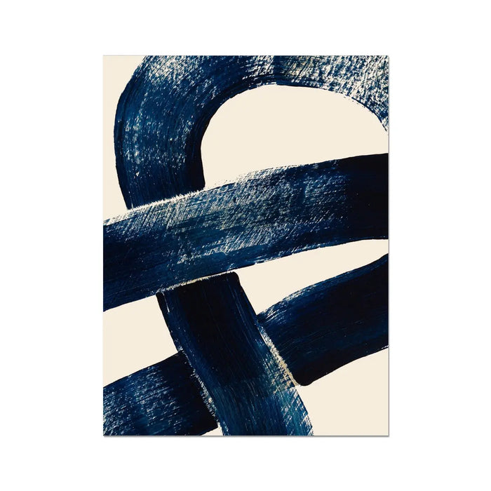 Unframed abstract art print of a nautical knot in blue - coastal art - Unframed Wall Art