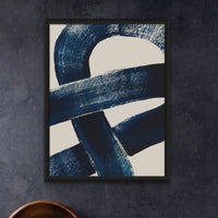 Unframed abstract art print of a nautical knot in blue - coastal art - Unframed Wall Art