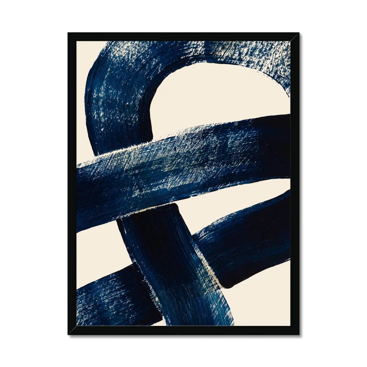 Framed print of a knot painting - blue abstract painting