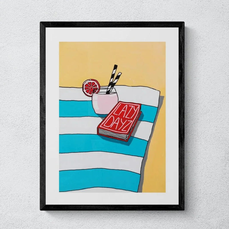 Lazy Dayz: Colourful Coastal Art - Framed - Beach House Art